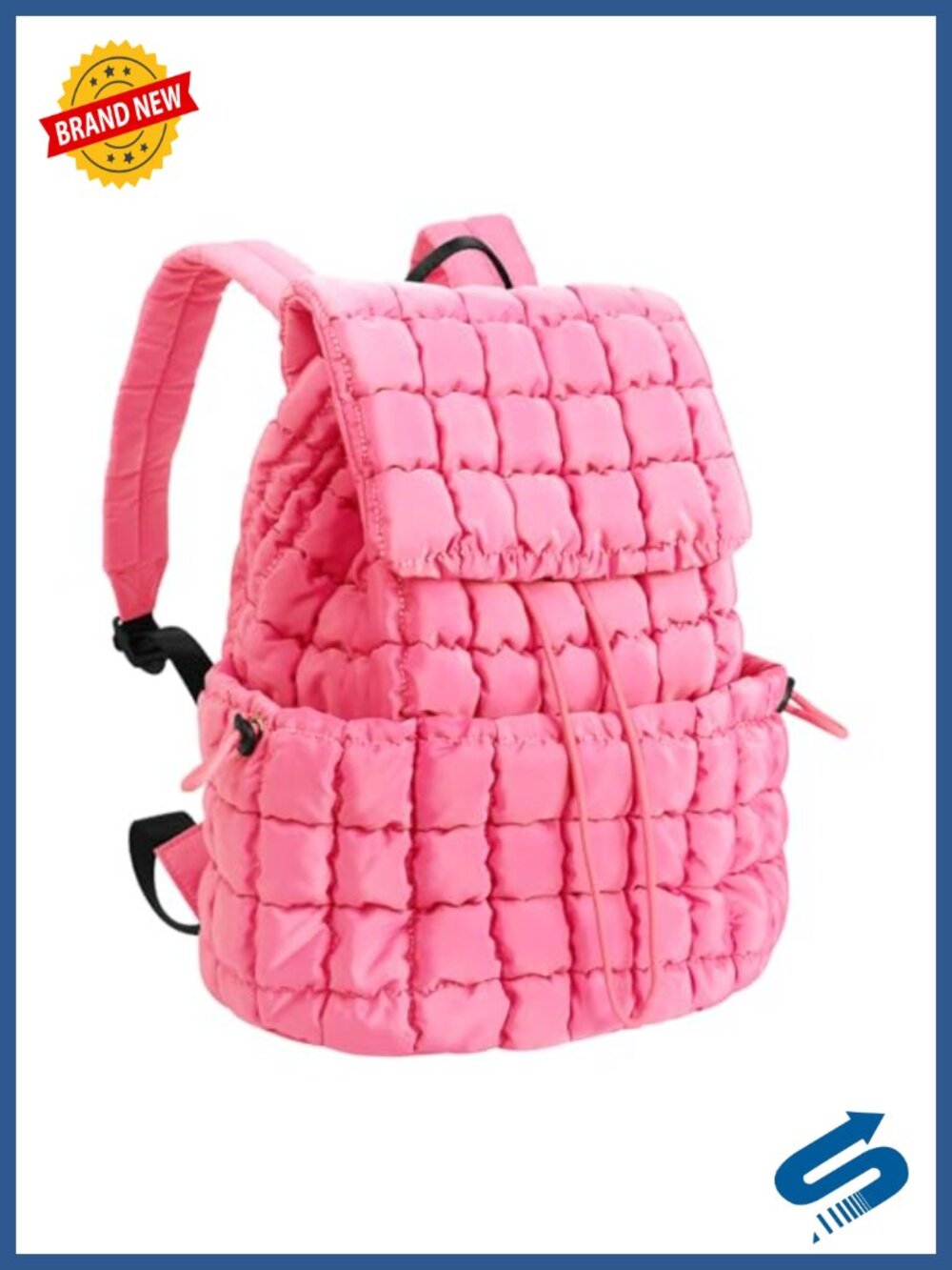 Quilted Nylon Backpack Purse Lightweight Puffer Daypack Laptop College Travel